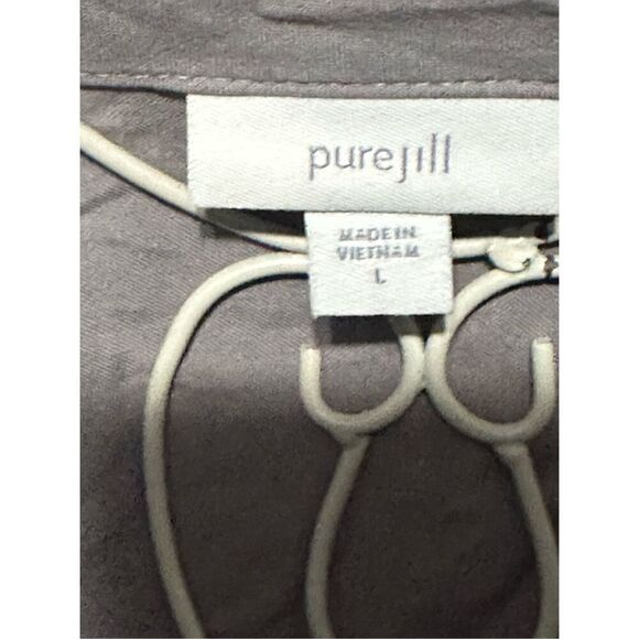 NICE WOMEN Pure J Jill Womens Oversized Boxy Top grey Neutral Lagenlook 3/4 Slee - Picture 8 of 9